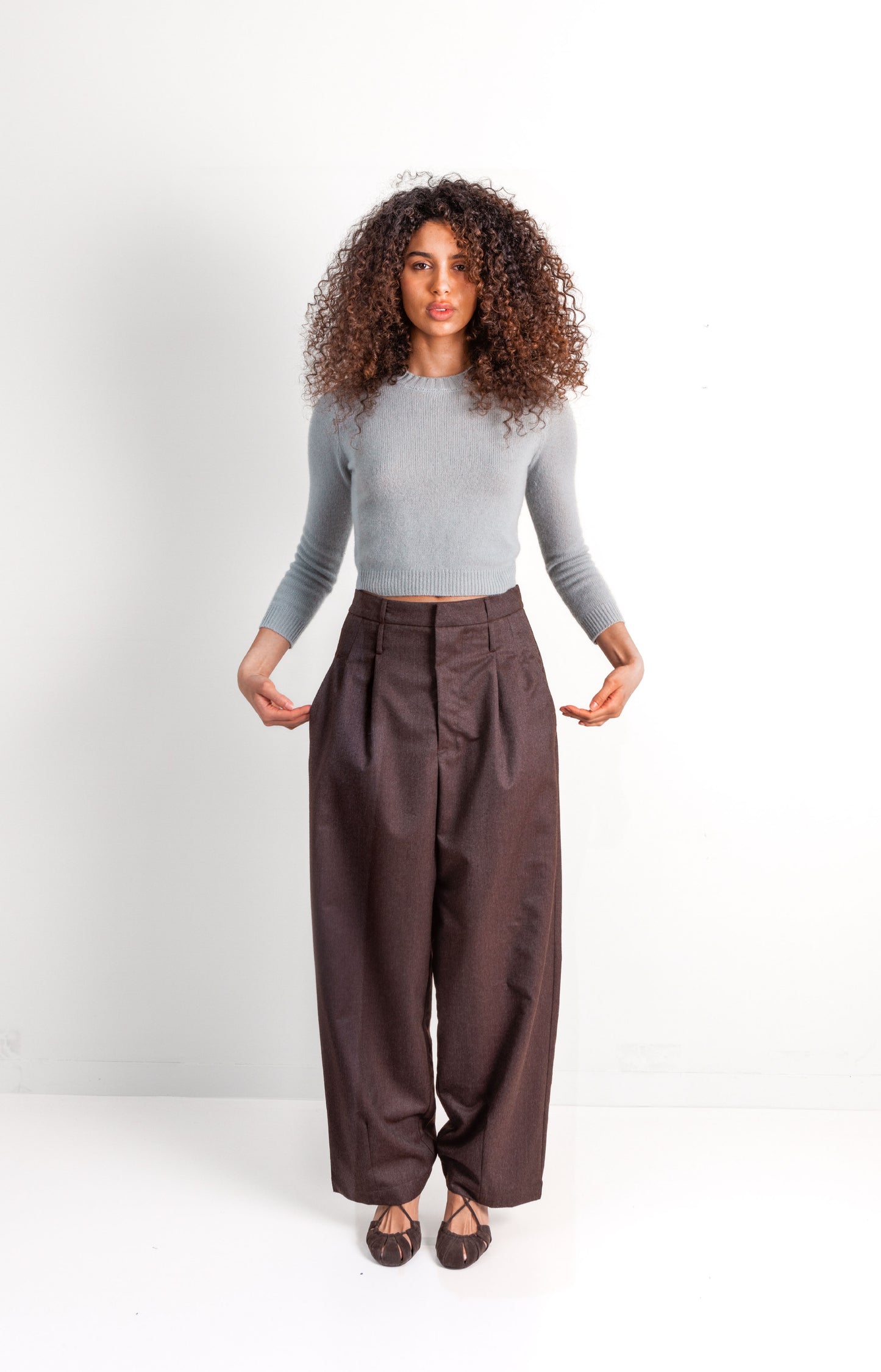 Knitted metallic belt - Silver