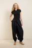 Tailored Core Wide leg pants with elastic waist - stirrup
