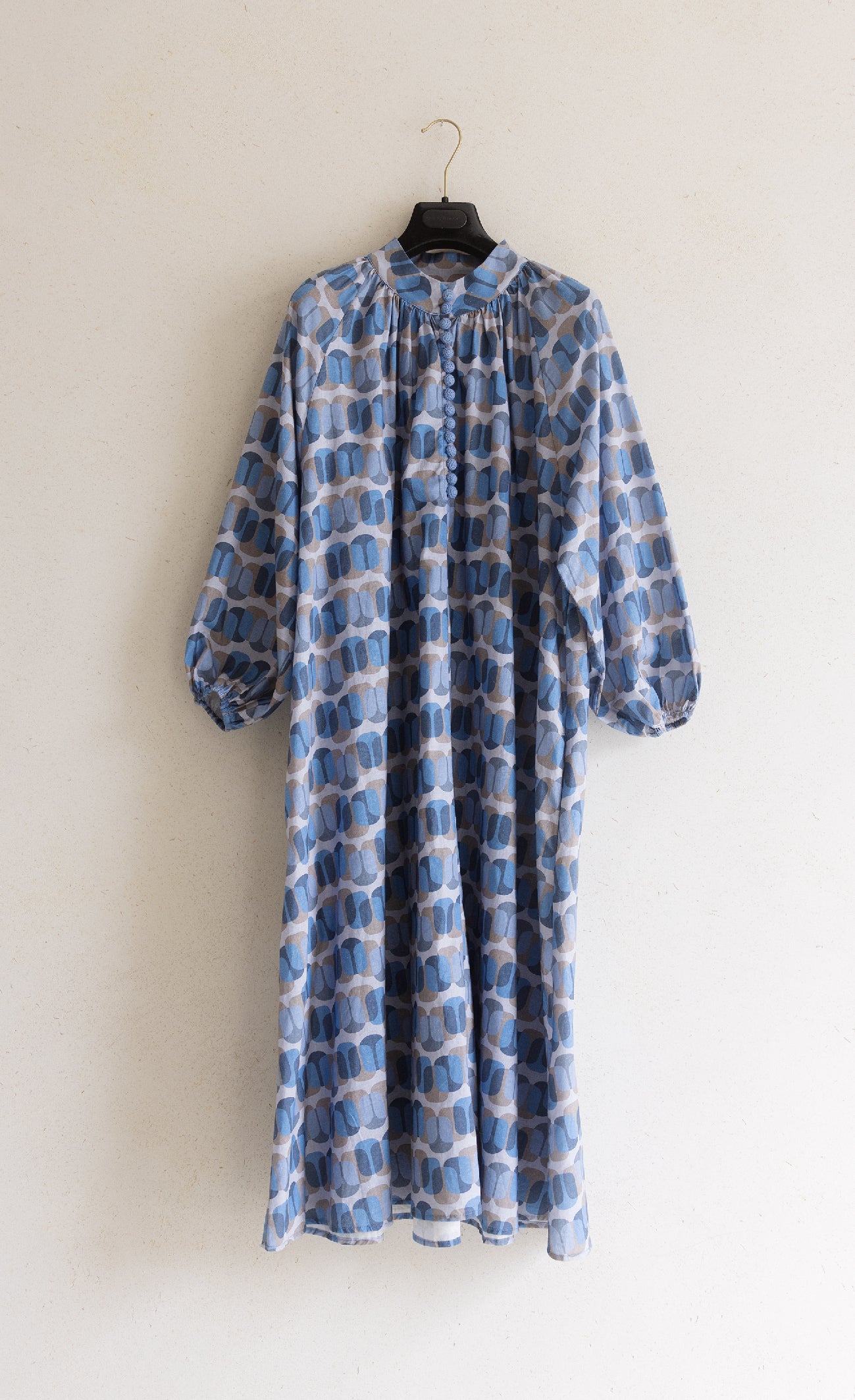 Bohemian printed dress - Blue circle print
