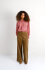 Silk cotton blouse w/ collar - NEW