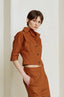 Poplin cropped shirt