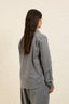 Linen blouse with rounded collar