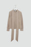 Linen blouse with bow - NEW
