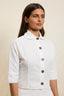 White Striped Cropped Blouse