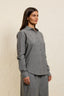 Linen blouse with rounded collar