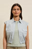 Poplin sleeveless shirt