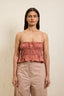 Poplin ruffled elastic top