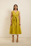 Poplin sleeveless dress - Sour Yellow