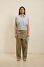 Poplin sleeveless shirt