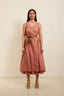 Poplin sleeveless dress - Pink Nude