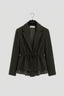 Heavy wool blazer with drawstring
