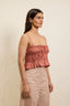Poplin ruffled elastic top